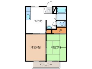 日本ライン今渡駅 バス5分  東鉄バス　徳野下車：停歩3分 2階の物件間取画像